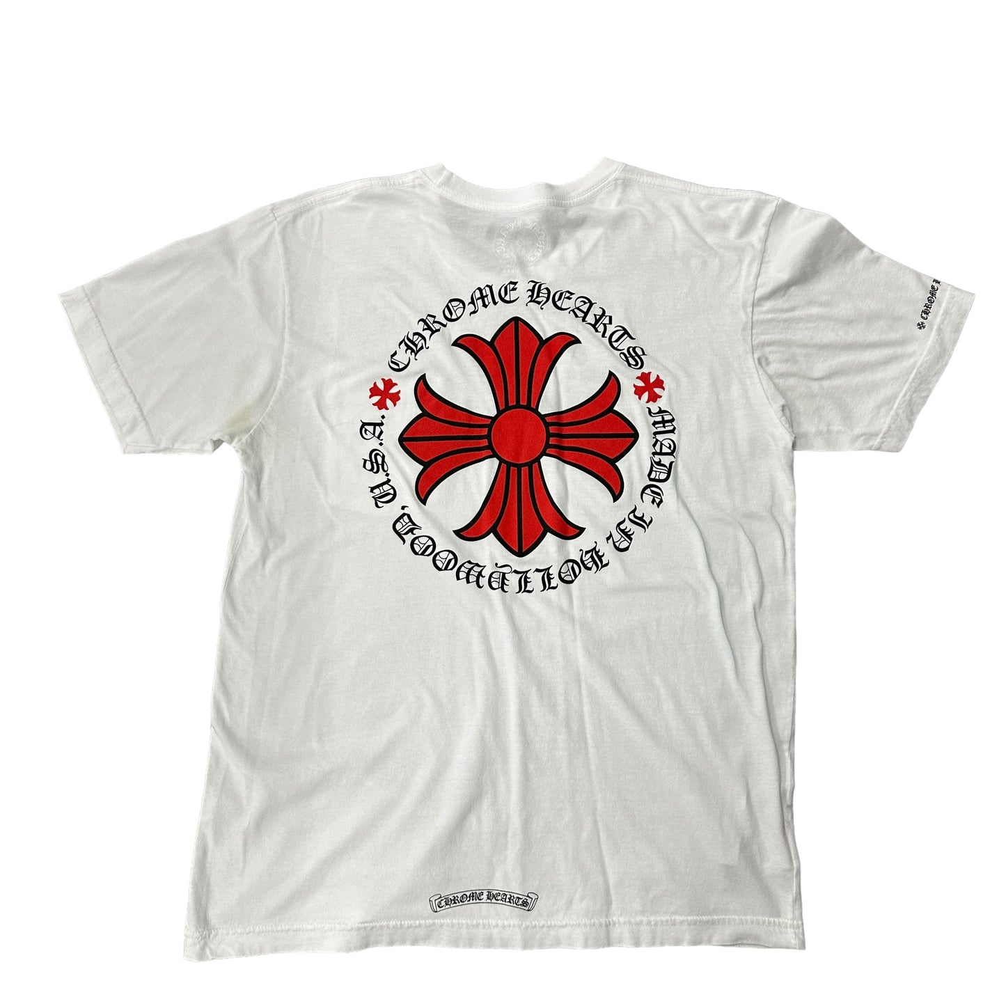 Red Chrome Hearts White Tee