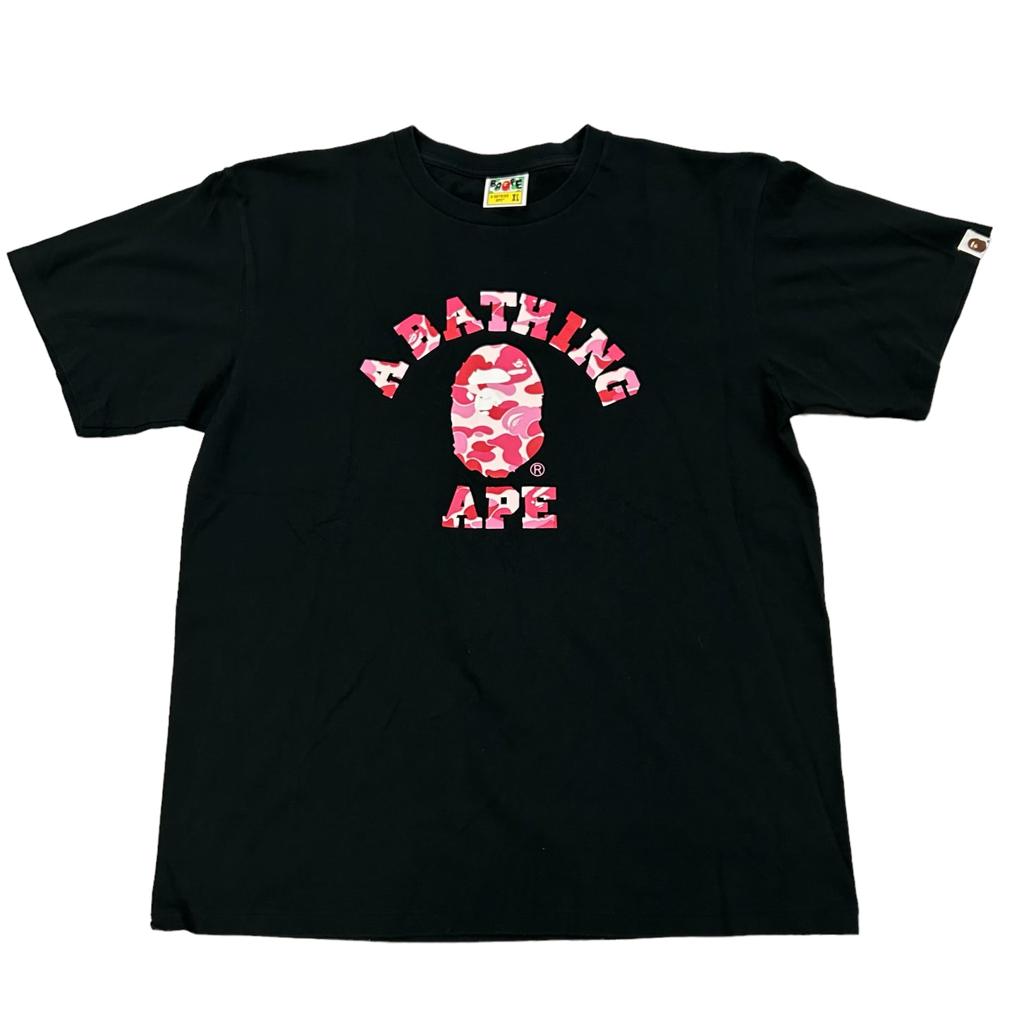 BAPE Pink Camo College Black Tee