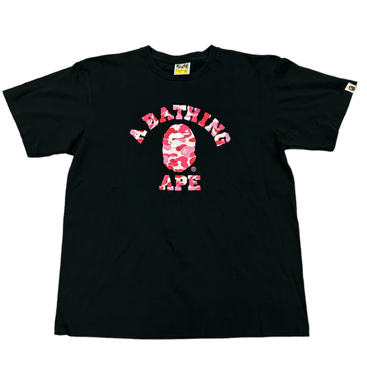 BAPE Pink Camo College Black Tee