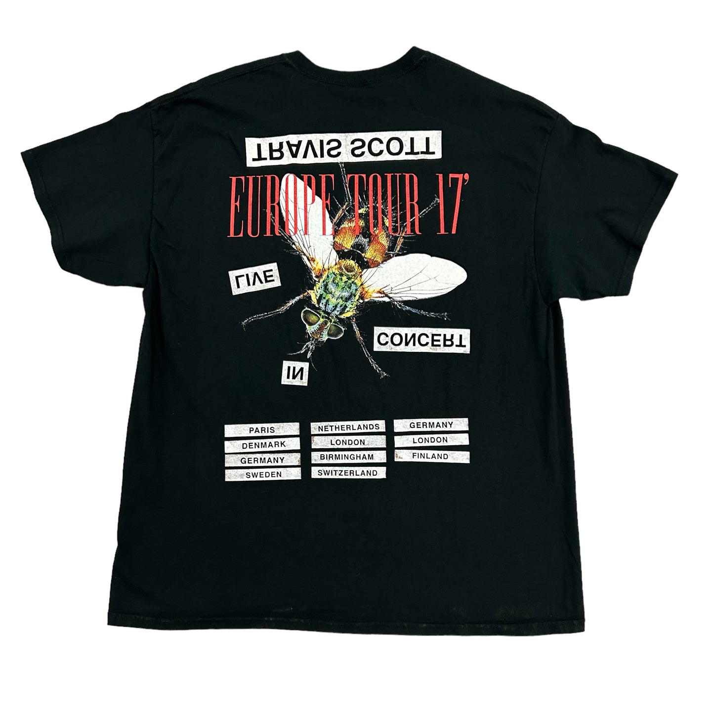 Travis Scott Europe 2017 Tour Fly Black Tee