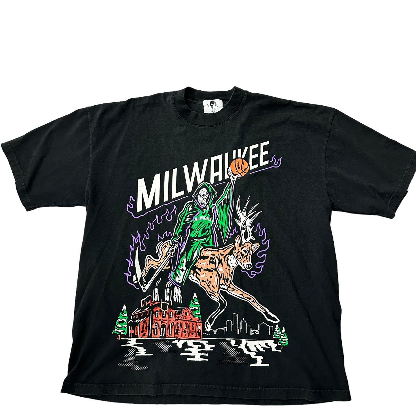 Warren Lotas x Milwaukee Black Tee