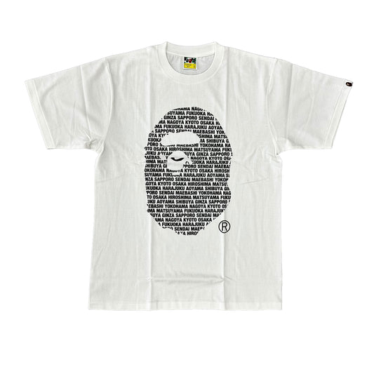 BAPE JAPAN CITIES APE HEAD WHITE TEE