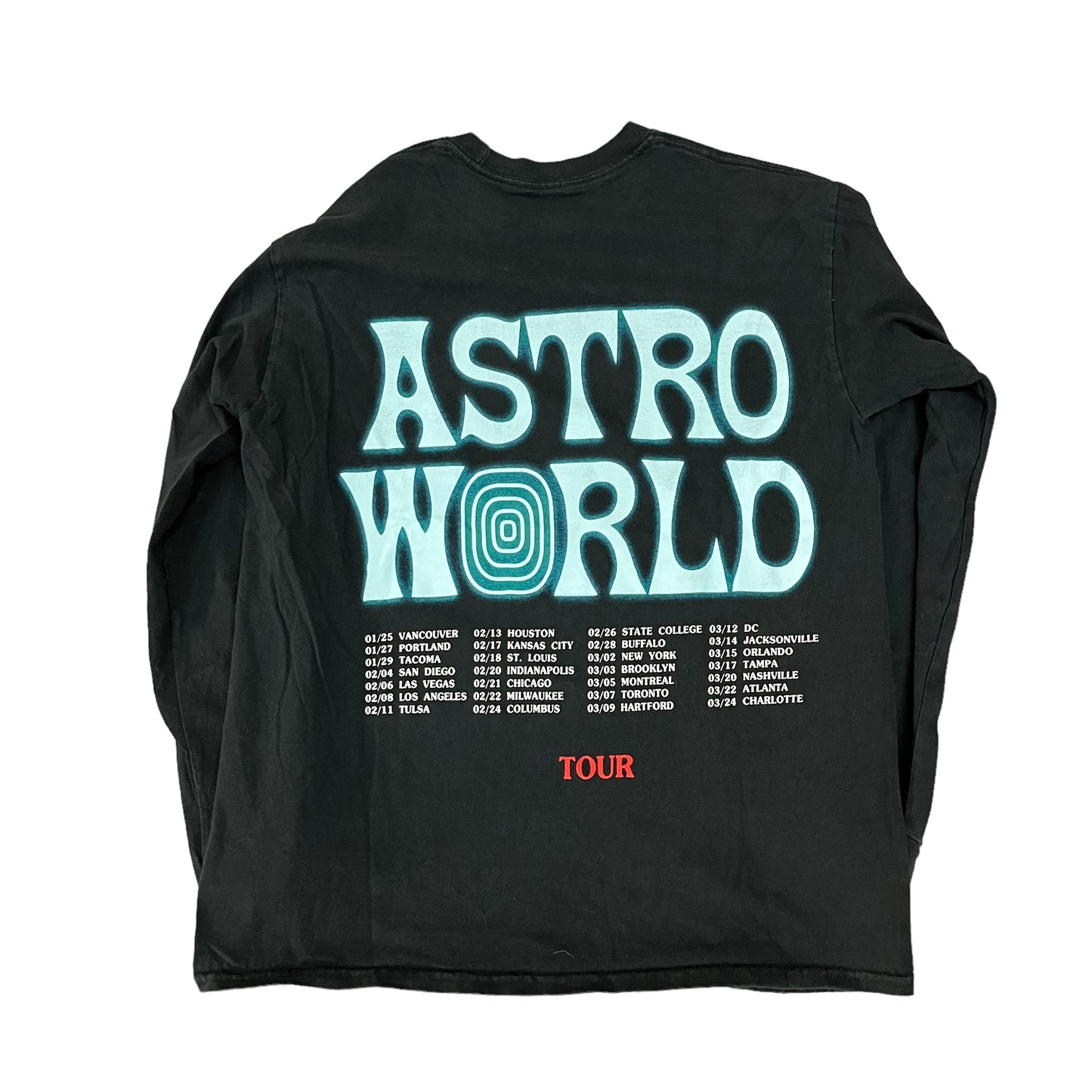 Travis Scott Astroworld Tour Skeleton Horse L/S Black Tee