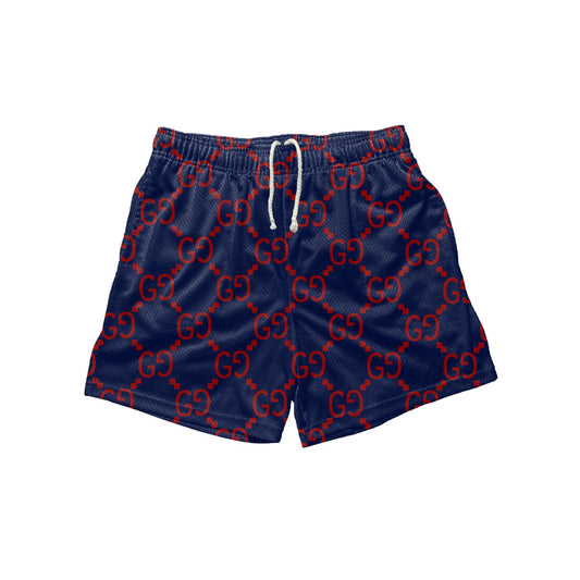 Blue Monogram Shorts