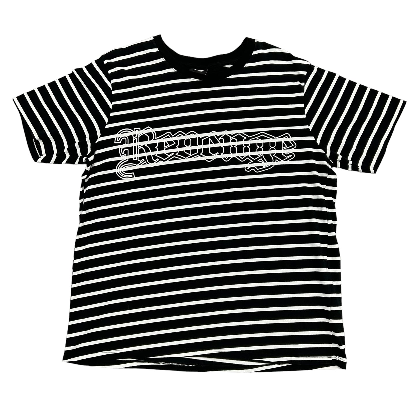 Revenge Black White Stripe Tee