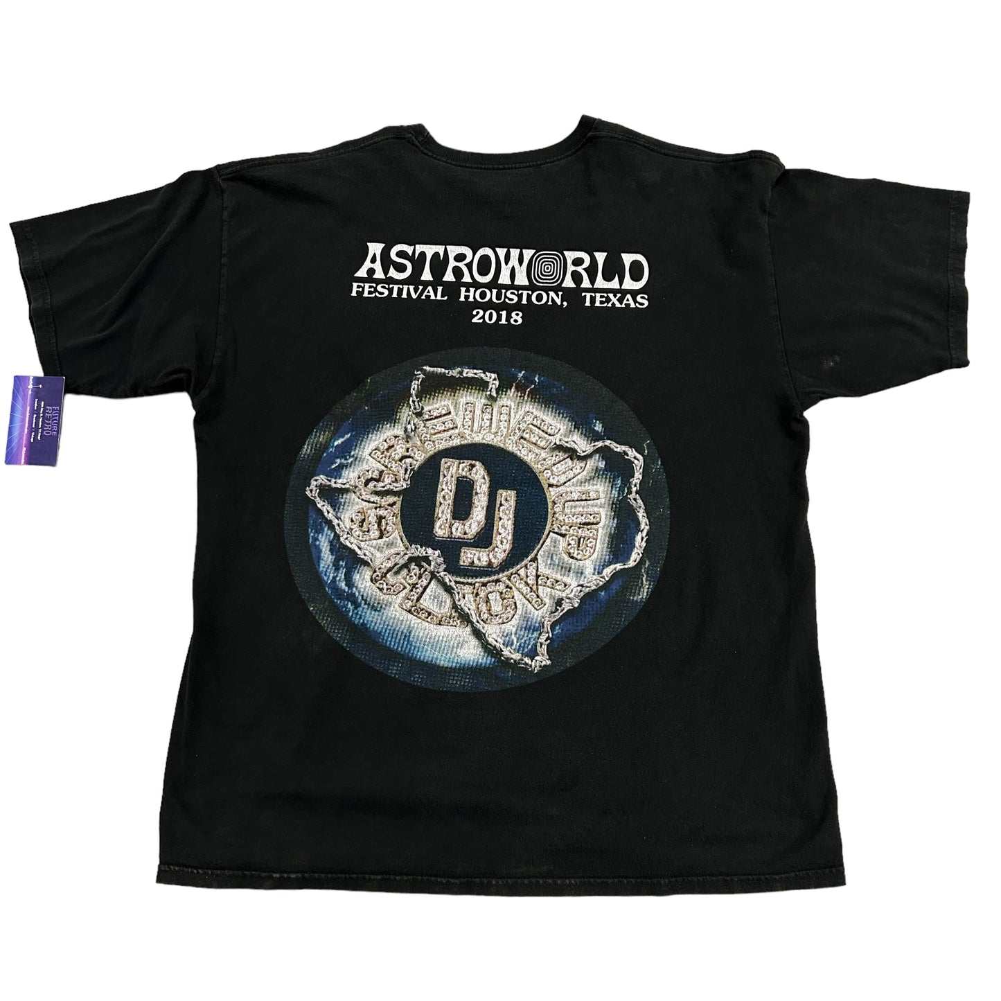 Travis Scott Astroworld Fest 2018 DJ Screw Chain Black Tee