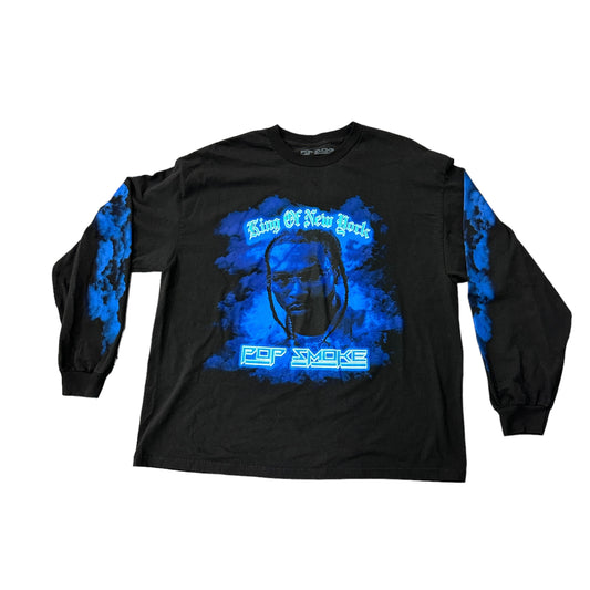 King Of New York Pop Smoke Black Blue L/S