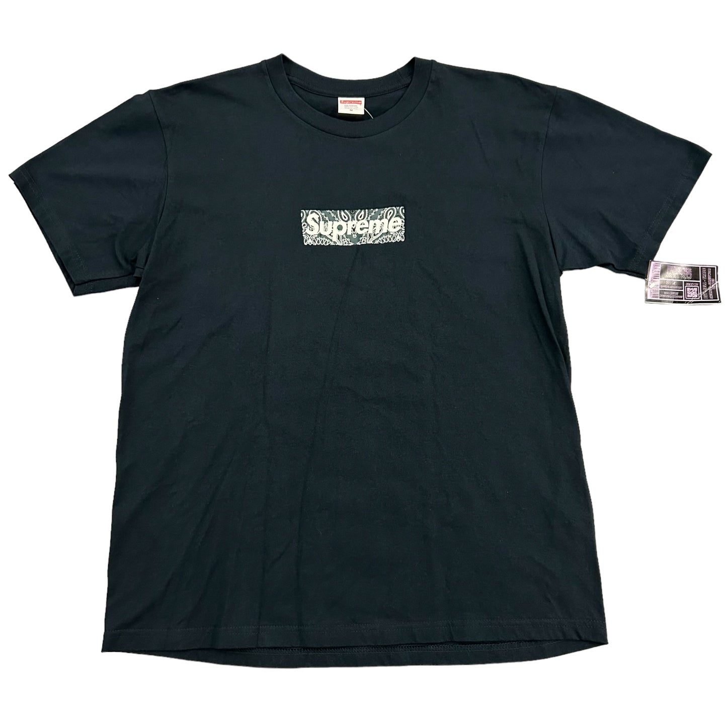 Supreme Paisley Box Logo Navy Tee