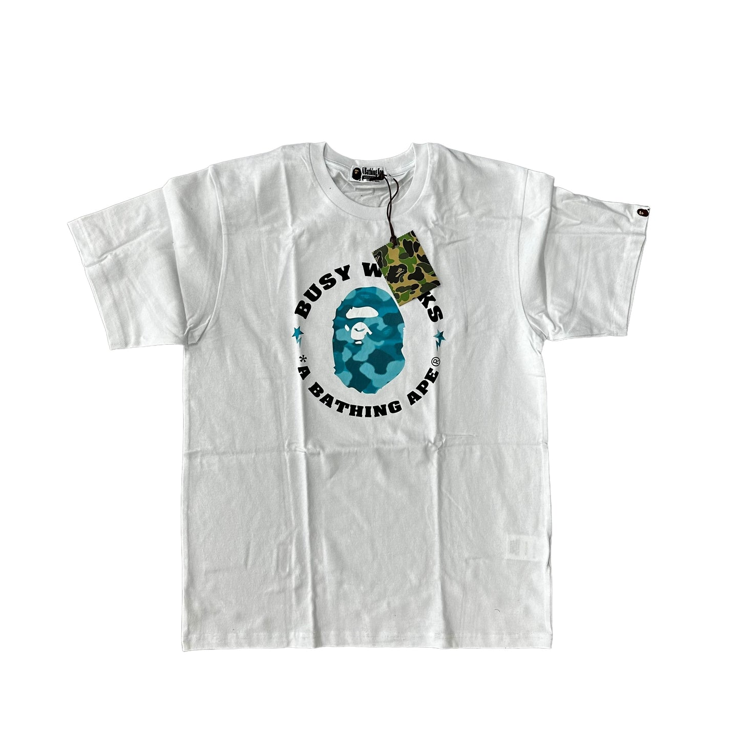 BAPE RADIATION CAMO BUSY WORKS WHITE TEE