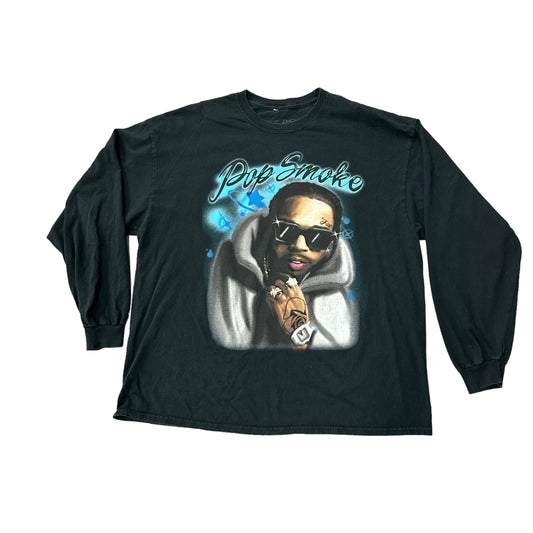 Pop Smoke Airbrush Black L/S Tee