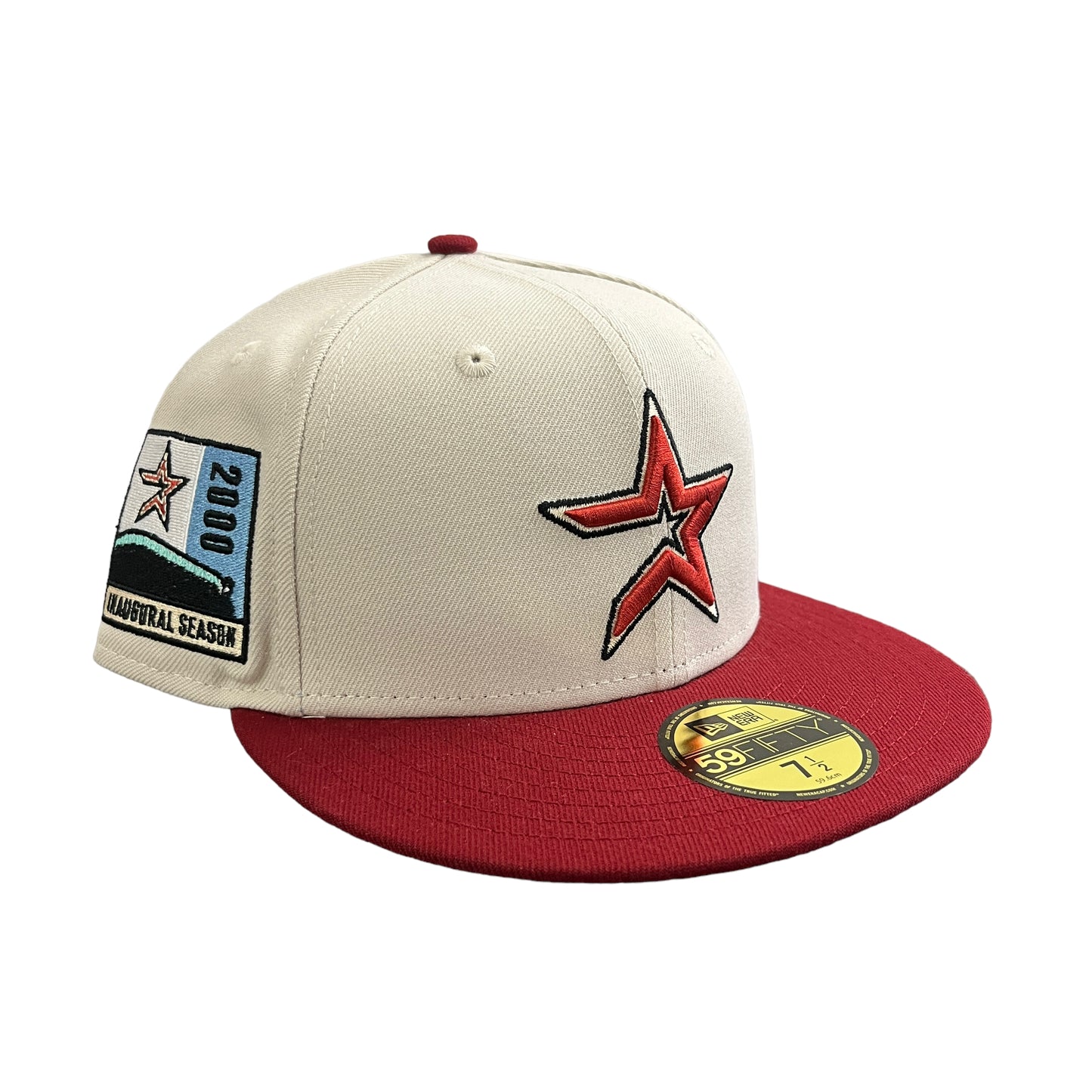 Astros Crème / Red Open Star Hat