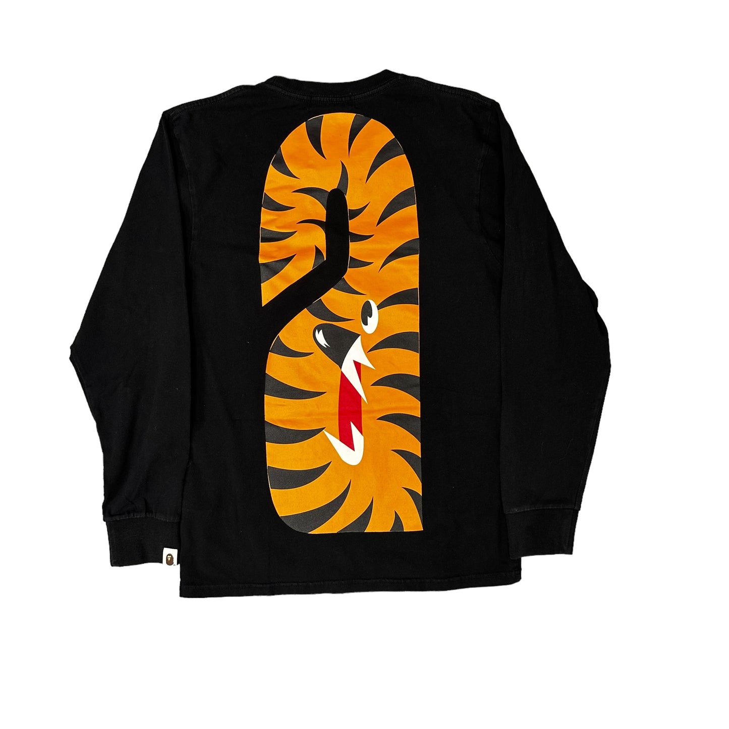 Bape Shark Head Tiger Black L/S Tee