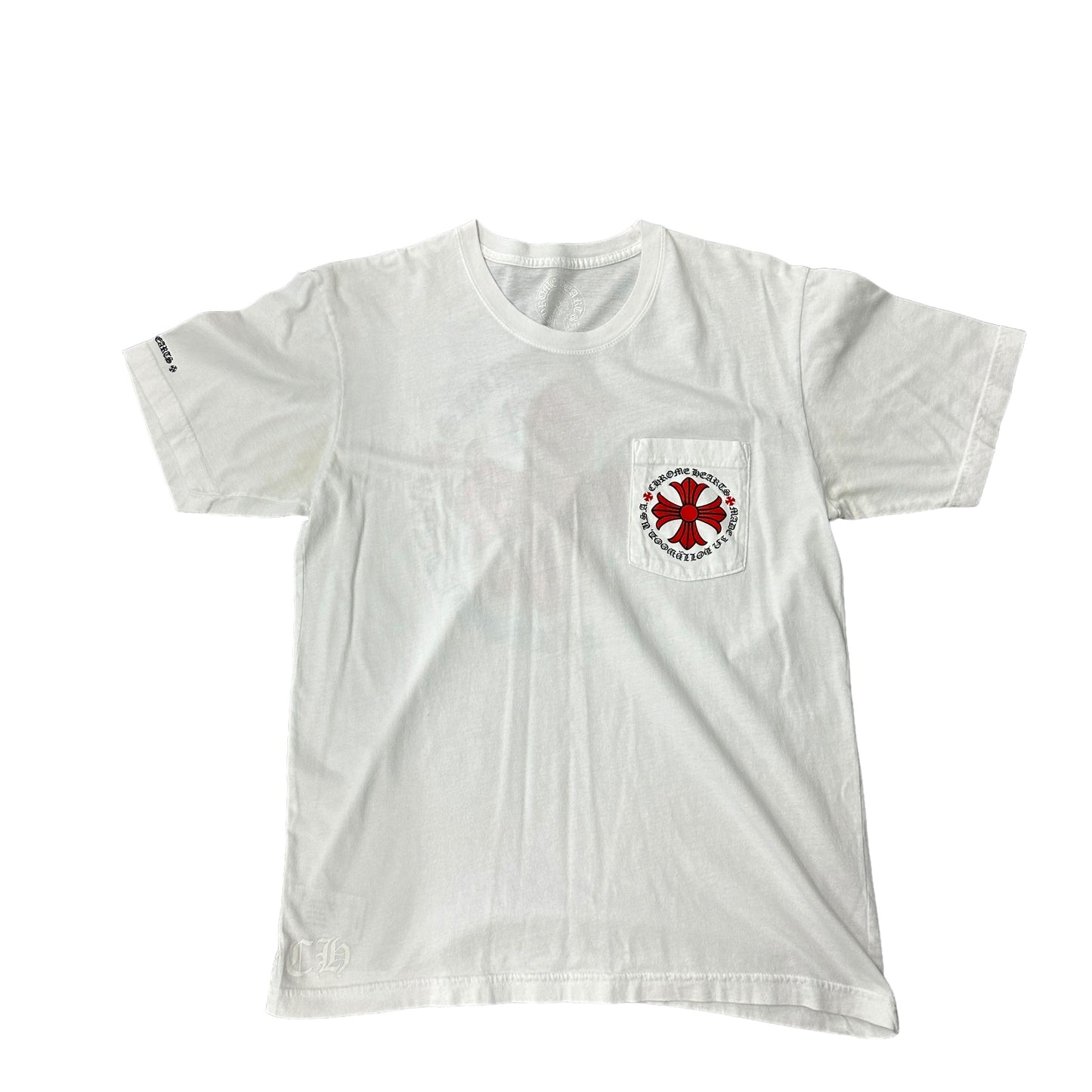 Red Chrome Hearts White Tee