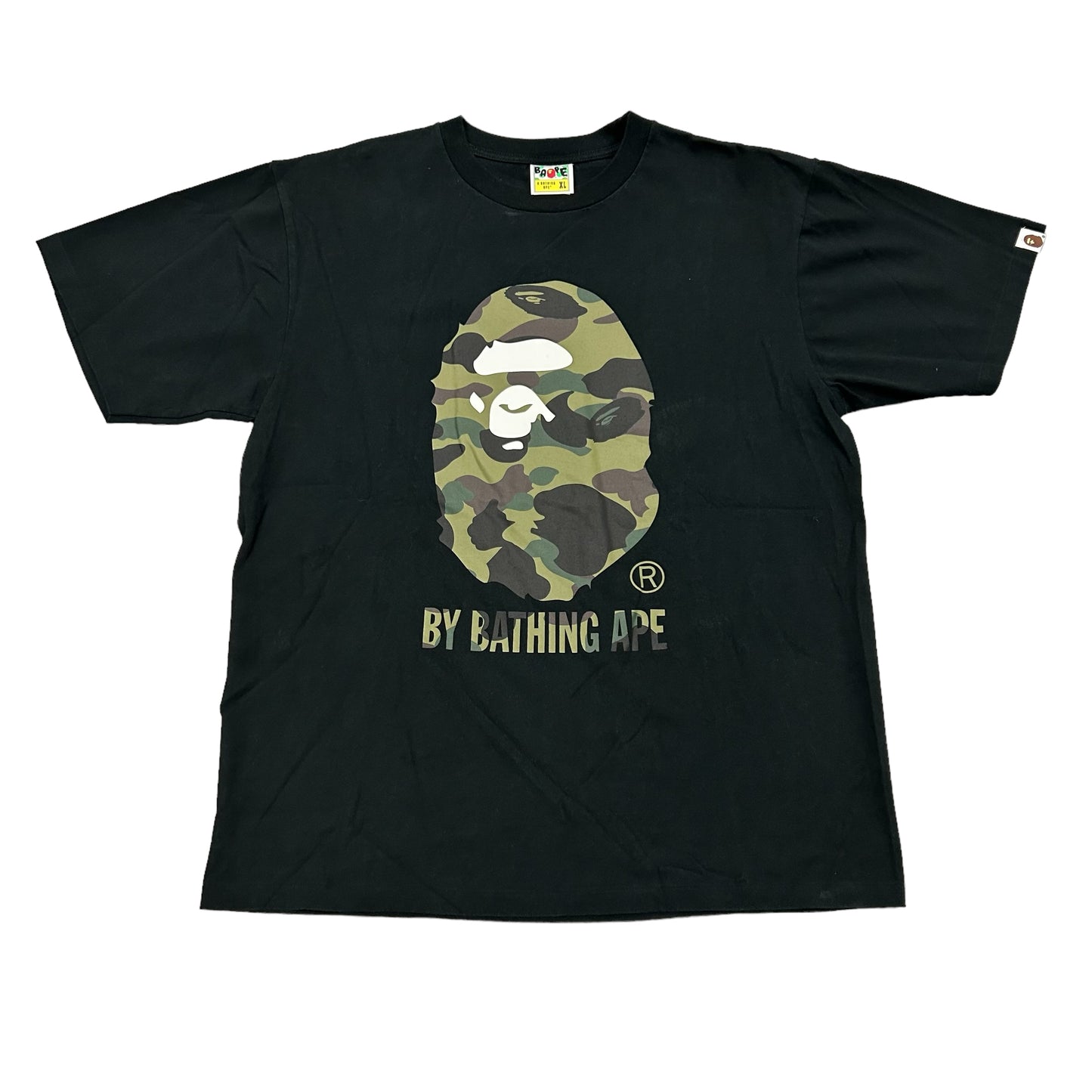 BAPE Green Camo Head Black Tee