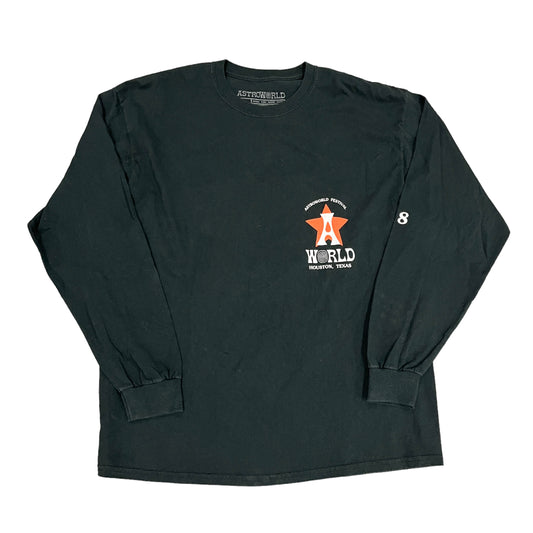 Travis Scott Astroworld Fest 2018 A Star Black L/S Tee