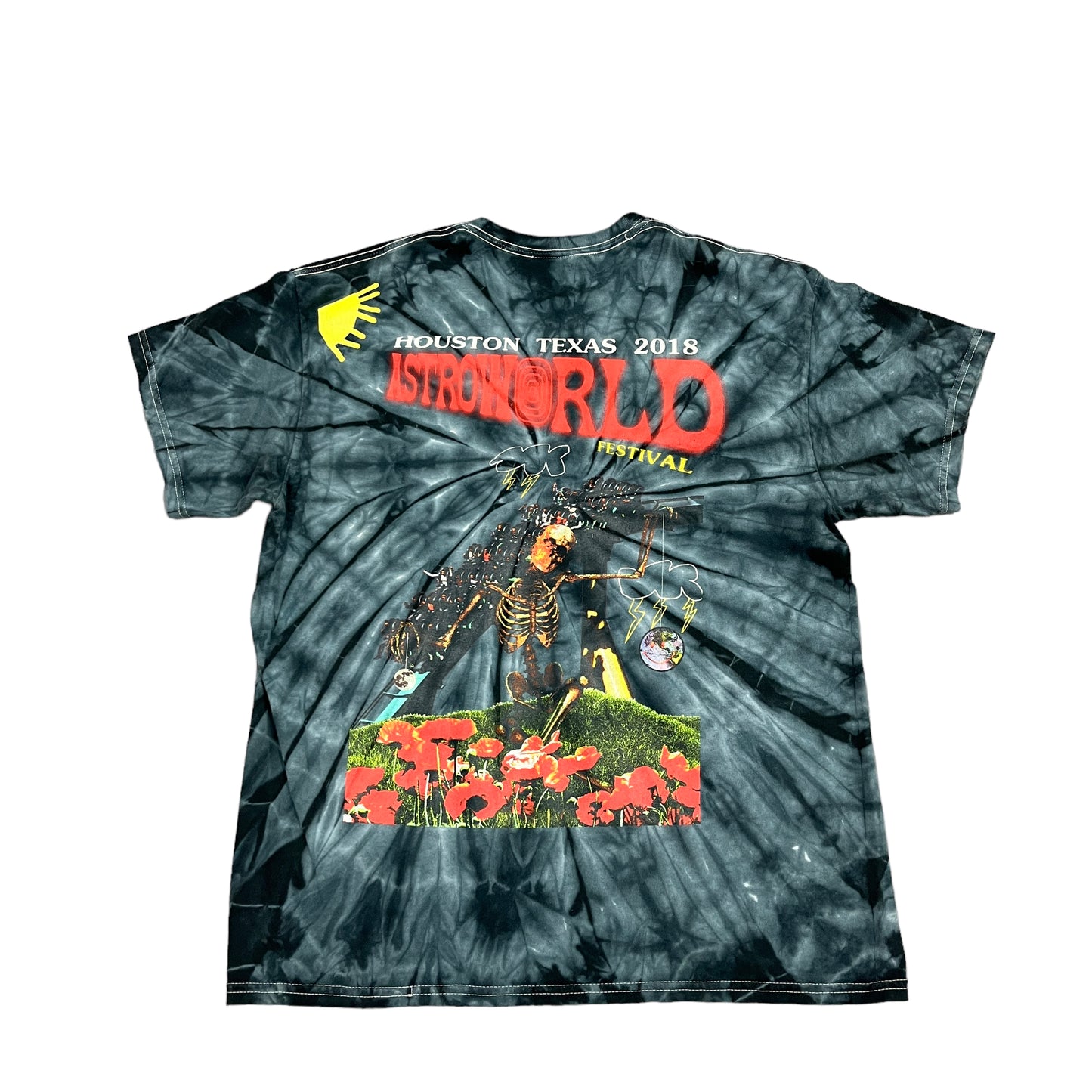 Travis Scott Astroworld Fest 2018 Grey Tie Dye Tee