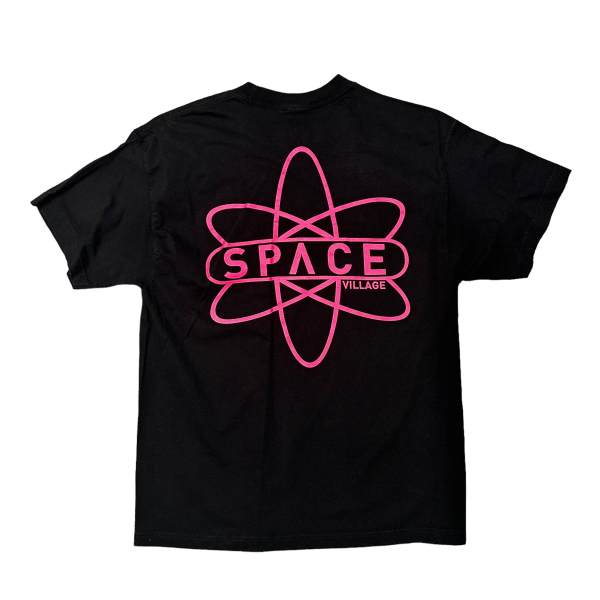 Travis Scott Space Village Pink Logo Black Tee