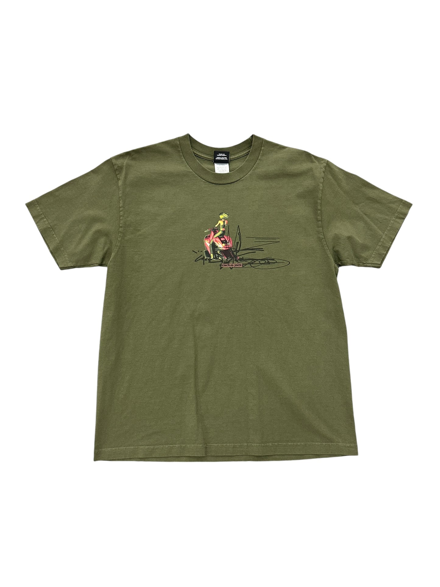 Travis Scott Motorcycle Olive Tee