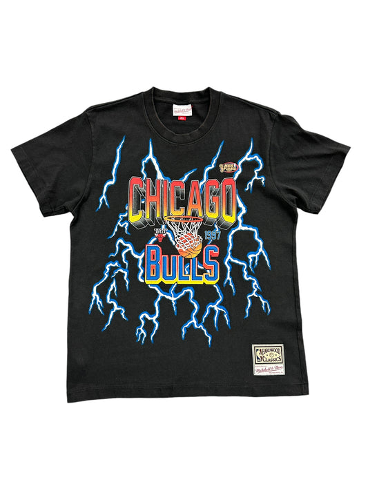 M&N Chicago Bulls Lightning Black Tee