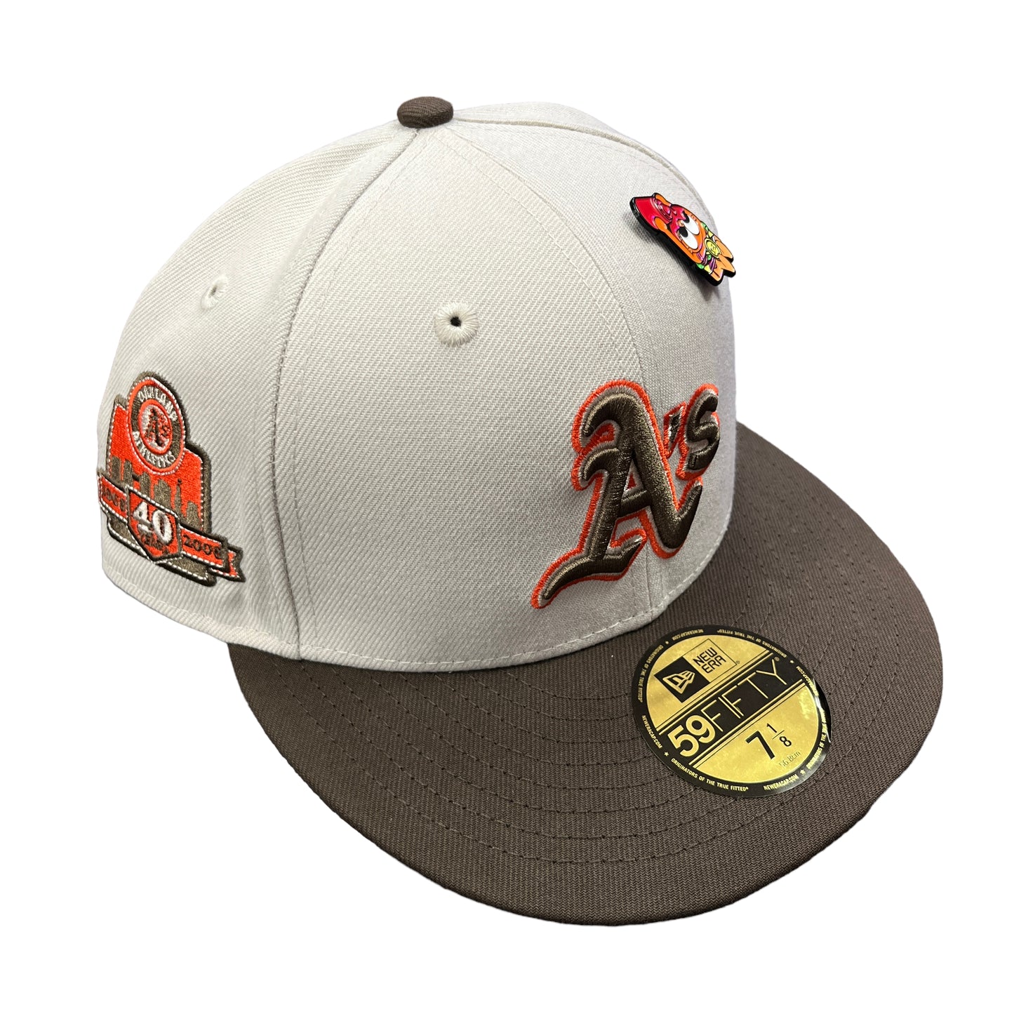 Athletics White/Brown Hat