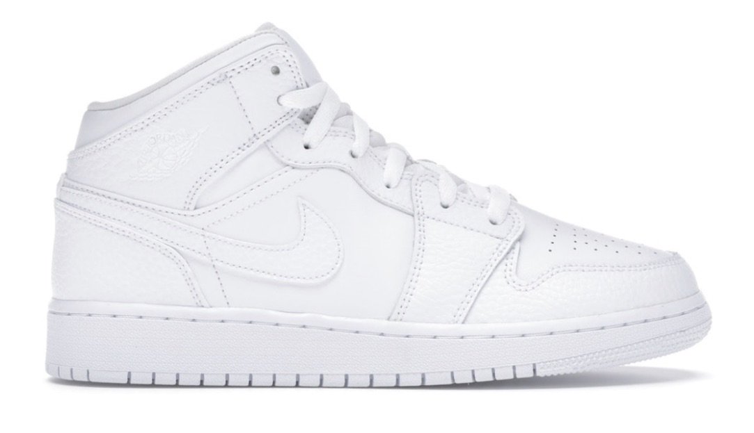 Jordan 1 Mid “Triple White” (GS) - 554725 130